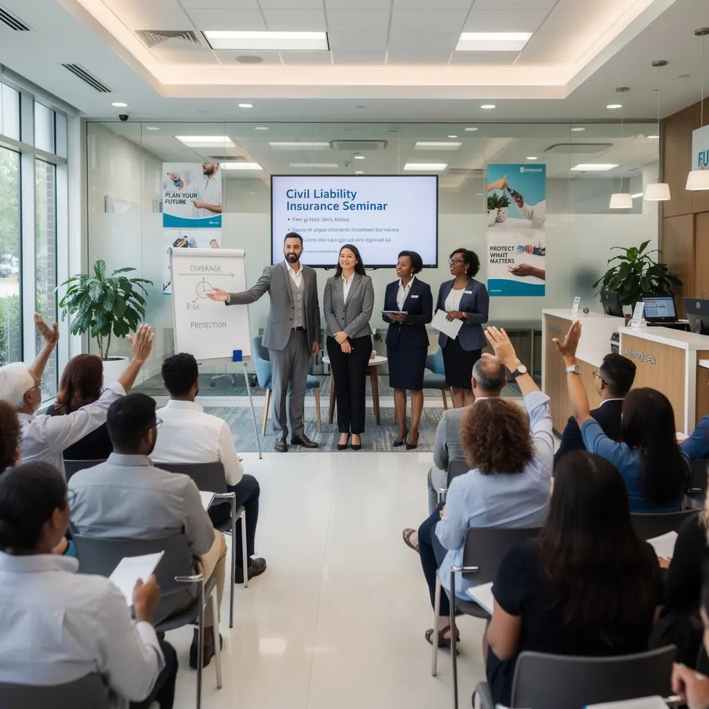 Kobieta konsultująca się z agentem ubezpieczeniowym w biurze.