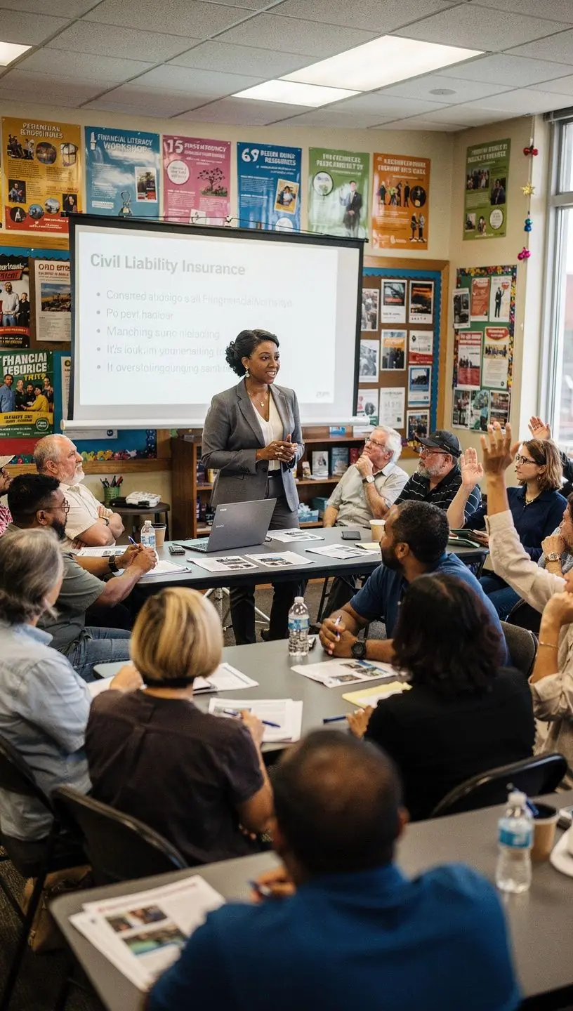 Ulotka promująca przystępne ceny ubezpieczeń odpowiedzialności cywilnej.