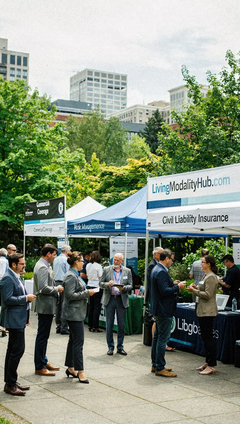 Polityka odpowiedzialności cywilnej przedstawiona na laptopie z grafiką wykresu.